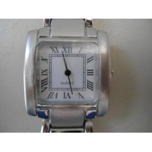 Men's Skc Roman Numeral Analog Quartz Watch Stainless Steel Look W/ Battery