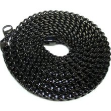 Mens Stainless Steel Chain 36inches 6mm Franco Black 121.00 grams