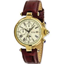 Mens Steinhausen Ivory Dial Leather Band Automatic Watch