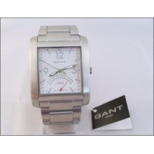 Mens Xl Chunky Gant Travis Silver Faced 24hr Display Fashion Watch Fathers Day