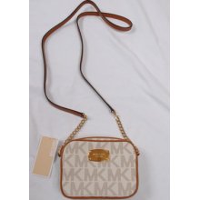 Michael Kors Hamilton Signature Monogram Pvc Crossbody Vanilla