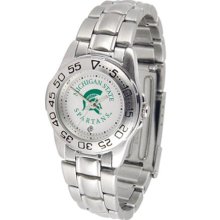Michigan State Spartans MSU Womens Steel Sports Watch