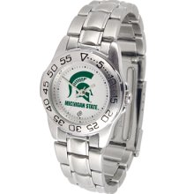 Michigan State Spartans Sport Steel Band-Ladies Watch