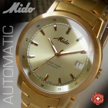 Mido Automatic 2824, Ocean Star, Aquadura, 8720, Gold-dial, Box And Warranty