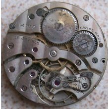 Mido Chronometre Pocket Watch Movement & Dial 43 Mm. In Diameter