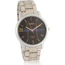 MIKE 8161 Stylish Men's Analog Watch with Stainless Steel Strap (Black)