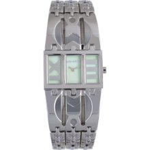 Mila Schon Women's Green MOP Dial Stainless Steel Quartz