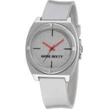 Miss Sixty Ladies Watch Stu005 In Collection Vintage, 3 H And S, Silver Dial And Silver Strap