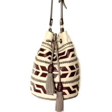 MOCHILA ARHUACO / leather crossbody bag in a traditional colombian style