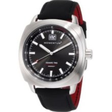 Momentum Men's 1M-SP68G12B Square II Black Touch Leather