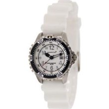 Momentum Quartz Silicone Dive White Dial Women's Watch - 1M-DV01W1W