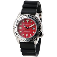 Momentum Storm II Mens Watch with Black Hyper Natural Rubber Band Red