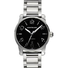 Mont Blanc Mens 09672 TimeWalker Large Automatic Steel Bracelet Watch