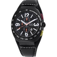Montres De Luxe - (Men's) - Black Leather/Black A81595