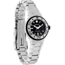 Movado Series 800 Ladies Black Dial Stainless Steel Swiss Quartz Watch 2600005