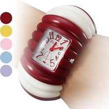 Multi-Colored Women's Plastic Analog Quartz Bracelet Watch