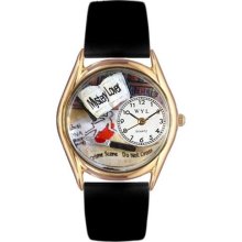 Mystery Lover Black Leather And Goldtone Watch ...