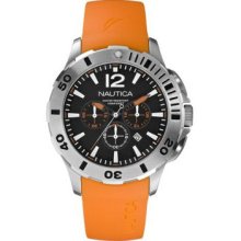 Nautica Bfd 101 Orange And Black Men's Stainless Steel Case Date Watch N16567g