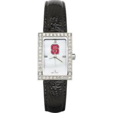 NC State Wolfpack NCSU Allure Ladies Watch With Black Leader Strap