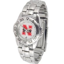 Nebraska Cornhuskers Womens Steel Sports Watch