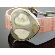 New! Aqua Master 2 Timezone Heart Style 27 Diamond Pink & Silver