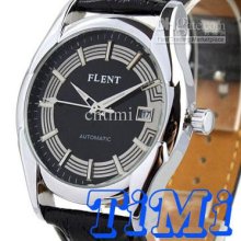 New Auto Mechanical Mens Military Watch Date Black
