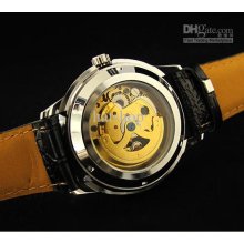 New Men's Automatic Mechanical Leather Band Date/week Sports Watch G