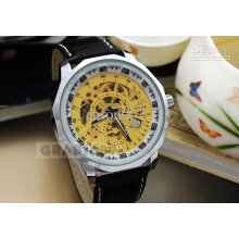 New Sport Automatic Back Glass Black Belt Watch Luxury Mens Watches