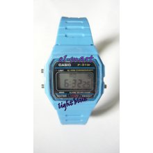New Vintage Casio F 91 W Light Blue Digital Sport Watch