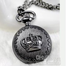New .vintage Style S Size Crown Pocket Watch Necklace ,quartz Watch