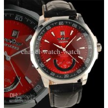 New Winner Men's Automatic Mechanical Watches Red Dial Mens Movement
