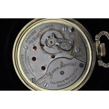 Nice Vintage 18 Size Illinois 23 J Bunn Special Green Gold R.G.P Gothic Dial