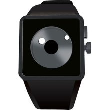 Nixon A116-005 Mens Newton Black Out White Dot Analog Square Watch