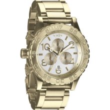 Nixon The 42-20 Chrono Watch in Champagne Gold/Silver