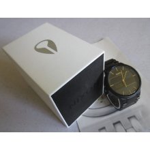 Nixon Wrist Watch The Spencer All Black / Gold 50m Steel Light Alarm W/box