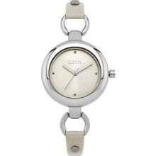 Oasis Women's Quartz Watch With Gold Dial Analogue Display And Beige Leather Strap B1098