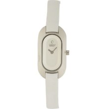 Obaku Women's V136 V136LCIRW White Leather Quartz Watch with White Dial