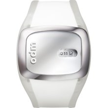 ODM Men's Spin DD100-8 White Rubber Quartz Watch with Silver Dial