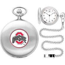 Ohio State Buckeyes Mens Silver Pocket Watch