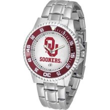 Oklahoma Sooners watches : Oklahoma Sooners Men's Competitor Watch with Stainless Steel Band