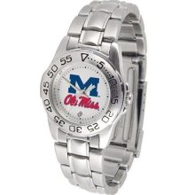 Ole Miss Rebels Ladies Stainless Steel Wristwatch