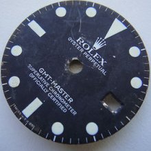 Original Dial For Vintage Rolex Gmt Master Ref 1675 Matt Black