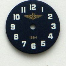Original Vintage Breitling Utc 1884 Ronda 732 Caliber Matte Blue Dial Men's
