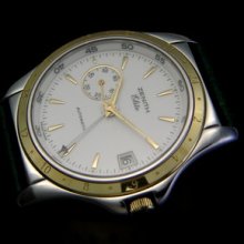 Original Zenith Elite Gmt Steel & 18k Gold Automatic Watch Men's