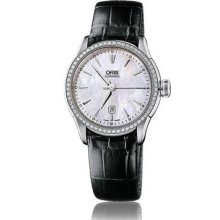 Oris Artelier Date Automatic Diamond Ladies Watch 56176044956ls Rrp Â£2400 -