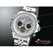 Orkina Mens Automatic Mechanical Wrist Watch Date Silvery