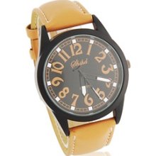 Ouboli Stylish Quartz Analog Watch (Black & Brown)