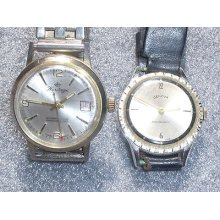 Pair Vintage Mens Wristwatch Heritage & Genova Not Running