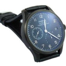 Parins Pvd Steel Case Power Reserve Chronometer Automatic Gents Date Watch 230