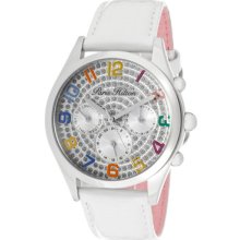 Paris Hilton Watch Ph13107js-04 Women's Beverly Silver Glitter Dial White Pearl